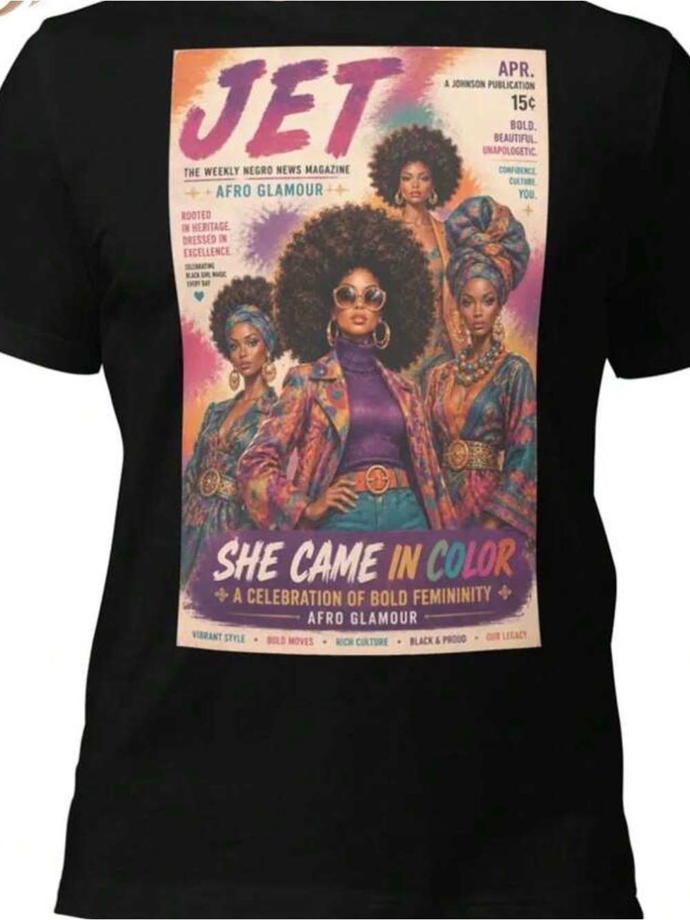 Jet 'She Came in Color' Graphic Tee - Black